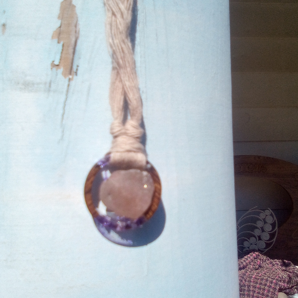 Gulf Of Mexico Treasures Handmade Necklace Purple Natural Stone  NWT